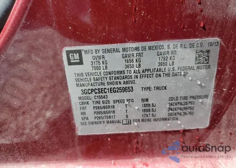 2014 Chevrolet Silverado C1500 Ltz from USA, damaged, VIN 3GCPCSEC1EG259653